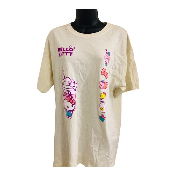 Hello Kitty cream relaxed fit graphic print ice cream shop t-shirt size large - Picture 4 of 16